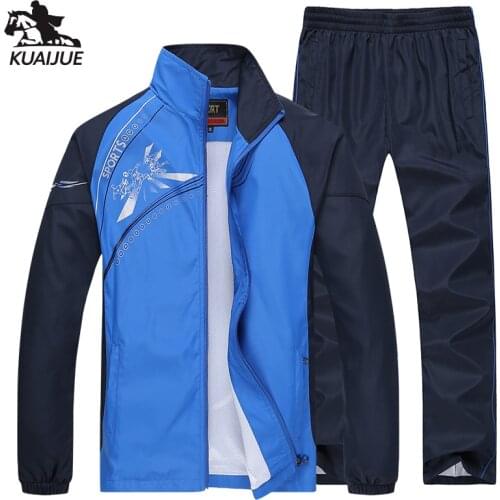 Tracksuit men Set L-5XL Mens 2 pieces Sets Spring Autumn New casual Clothing Fitness Tracksuits printing Splicing Run Set 6855