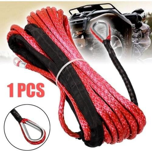 Winch Rope String 15m 7700 lbs Cable with Sheath Gray Line Cable With Sheath plasma synthetic winch for ATV UTV Off-Road