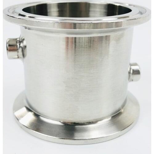 2"(51mm)OD64 Tri Clover Spool Pipe With Thermo Sleeves,Ports Diameter 4.2mm And 6.2mm(Both Sides)Stainless Steel304,Length 50mm