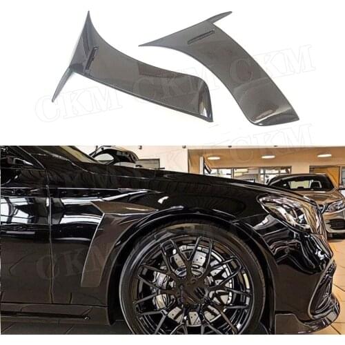 Carbon fiber Front Bumper Side Fender Fin Splitter Moulding Trims for Mercedes Benz S Class W222 S63 S65 AMG 2014 - 2019