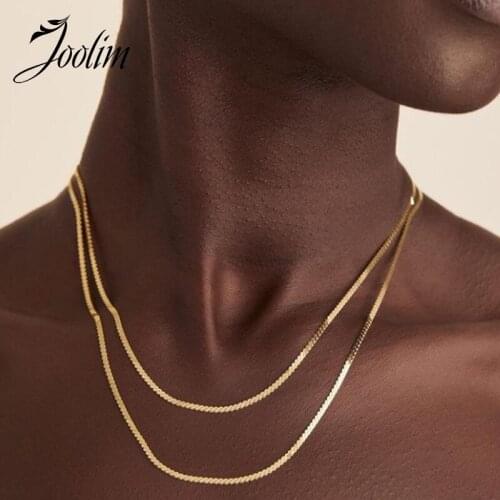 Joolim Jewelry Wholesale Symple S-chain Necklace Waterproof Gold Jewelry