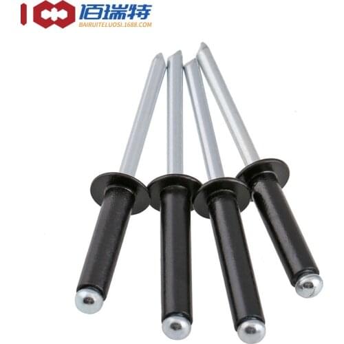 Factory spot supply paint black pull nail open aluminum core rivet decoration nail pull rivet M2.4-M5 50Pcs