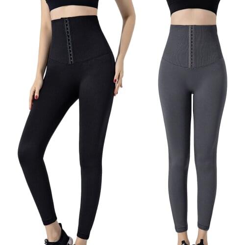 Womens casual yoga pants, solid color corset design, fashion tight high waist high elastic seamless abdominal tight pants