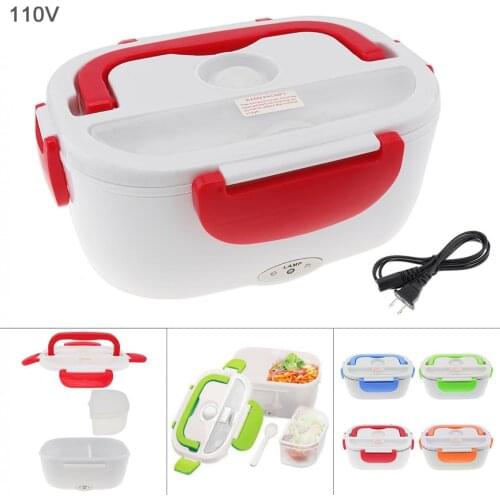 110V 1.5L One-piece Type Portable Food Warmer Heating Keeping Electric Lunch Box with Spoon / US Charging Line