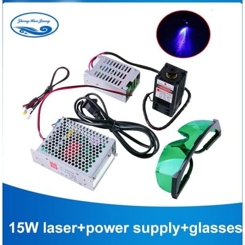 15W/15000mW Focusable Blue Laser Module High Power Diode Laser 450nm with TTL Driver for laser cutter engraving machine cnc