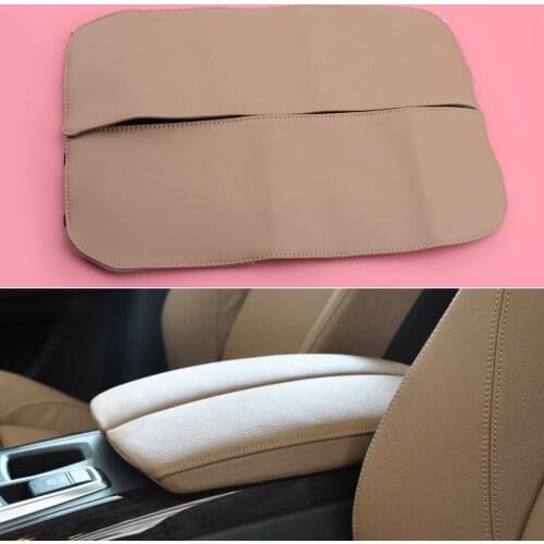 2Pcs/Set Beige Center Console Armrest Cover Car PU Leather Fit For BMW X5 E70 X6 E71 2008 2009 2010 2011 2012 2013