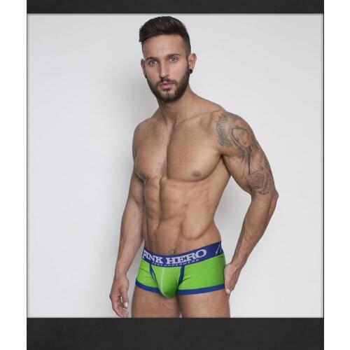 3pcs/lot brand Pink hero boxers men gay underwear Cool cartoon printing U capsule breathable underwear mens flat feet boxers