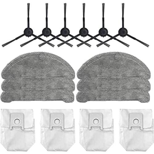 Promotion!16 Pcs for Roidmi Eve Plus Robot Vacuum Cleaner Replacement Accessor Mops Cloths Dust Bags Side Brush