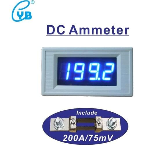 DC Ammeter 200A Include Shunt 200A 75mV Current Meter LED Display Ampere Meter Current Monitor Measure Positive Negative Current