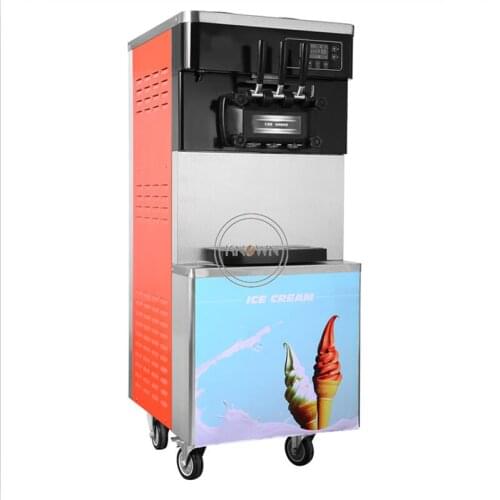 Automatic 22-30L/H 3 flavor frozen soft serve ice cream maker machine