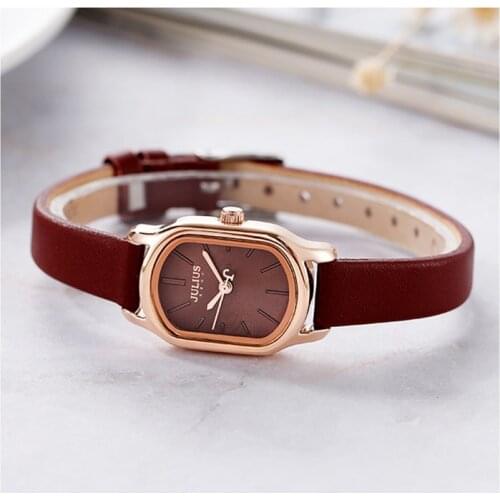 New Lady Womens Watch Japan Quartz Hours Fashion Clock Real Leather Bracelet Modern Classic Girls Birthday Gift Julius Box