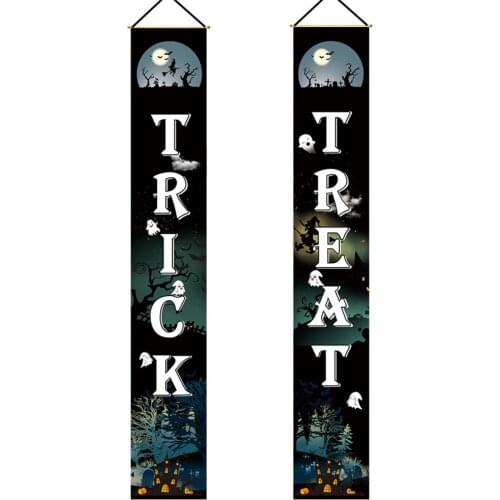 Door Curtain Halloween Couplets Ghost Festival Ornaments Hanging Sign Black Setting Decorations Banner Outdoor Decorative