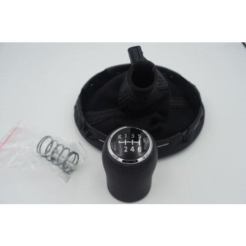 FAT Free Shipping Car Styling 6 Speed Shift Gear Knobs With Leather Boot Giator for VW Transporter T5 T6 5 6 MKV MKVI 2003-2011