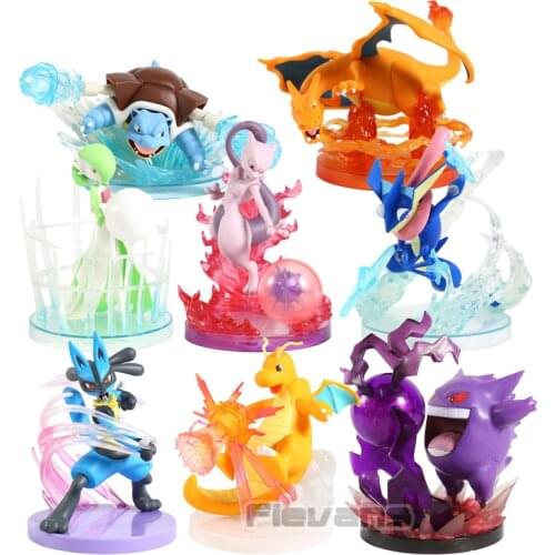 Pokemon Gallery Figure Lucario Mewtwo Gengar Charizard Blastoise Gardevoir Greninja Dragonite