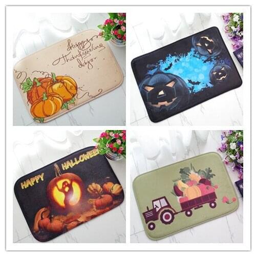 Halloween Door Mats Thanksgiving Doormat Decoration Home Entrance Door Floor Mat Water Absorbent Bath Mat