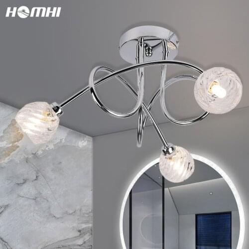 Crystal Ceiling Light For Home Bedroom Luminaire For Living Room Loft Aisle For Home Deco Lampara De Mesa Molecular Winding