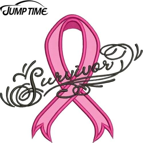JumpTime 13cm x 11.6cm For Pink Ribbon Breast Cancer SURVIVOR Vinyl Stickers Car Bumper Window Decal Waterproof Accessories