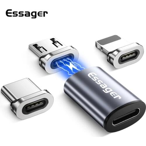 Essager Type C USB Cable Convert Plug Magnetic Cable Adapter Magnetic Charger Cable Connector Mobile Phone Charging Converter
