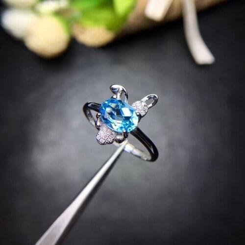 Natural Topaz Ring, Cute Cartoon Style, 925 Silver, Price Appropriate, Shop Promotional Products