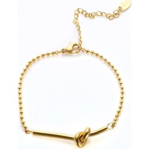 Fashion Knotted Bead Chain Bracelets For Women High Quality Adjustable Stainless Steel Wristband Charm Party Bangle Jewelry Gift