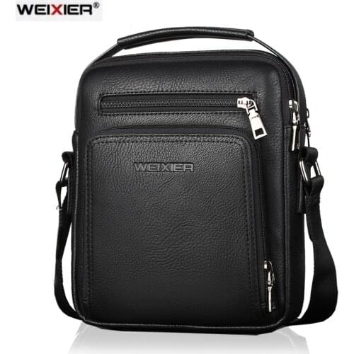 Weixier Men Crossbody Bag Multi-function Shoulder Bags Brand Handbags Large Capacity Leather Bag for Man Messenger Bags Tote Bag