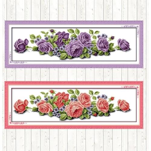 Roses Printing Counted Cross Stitch Kits for Embroidery Kits 14ct 11ct Printed Canvas DMC DIY Handmade Needlework Kit Home Decor