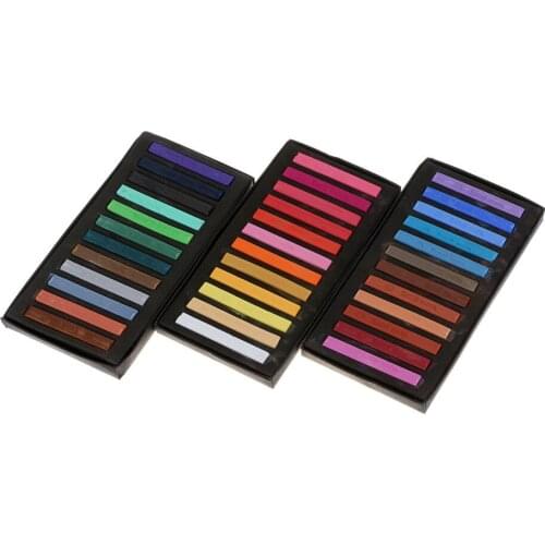 12/24/36/48 Colors Fast Temporary Hair Chalk Dye Soft Pastel Salon Washout DIY