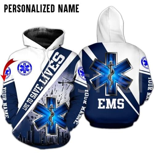Tessffel Newest Emergency Medical Technician EMT EMS Paramedic Nurse NewFashion 3DPrinted Tracksuit Autumn Hoodies Men/Women C14