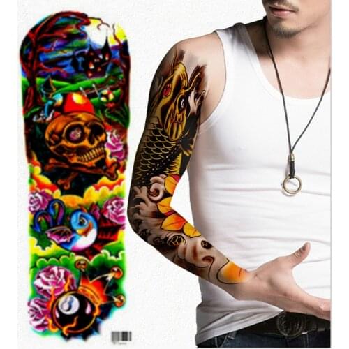 Wholesale 500pcs New Disposable Body Tattoos Sticker XDL Full Arm Movie Same Desgins Waterproof Temporary Tattoo Free Shipping
