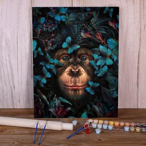 Deer Flower Butterfly Paint By Numbers Kit Acrylic Paints 40*50 Canvas Pictures Home Decor Children Handicraft Wholesale