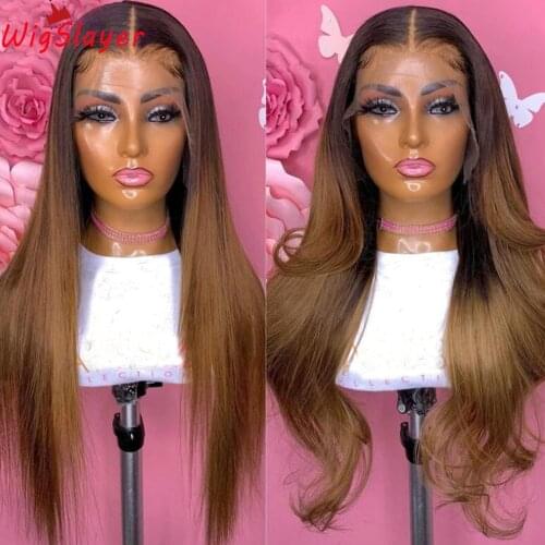 1b/30 Omber Preplucked Remy Human Hair Lace Front Wigs 180% Deep Parting 13x6 Glueless Lace Front Wigs HD Transaprent Lace Wigs