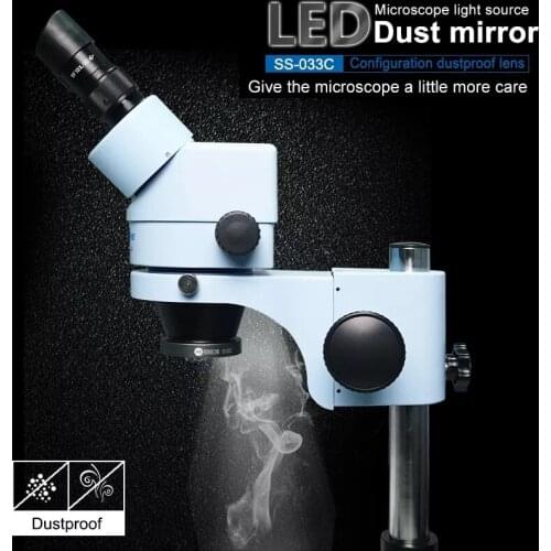 SS-033C Adjustable brightness 36 LED Round Light+UV Oil Smoke Dust-Proof Mirror for Microscope Anti Protector Doubling Magnifier