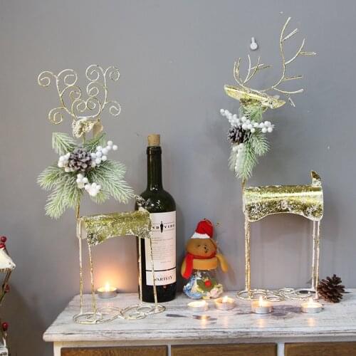 Handwork Gold Reindeer Xmas Decoration Home Decor Christmas Decor Party Holiday Saloon Decor