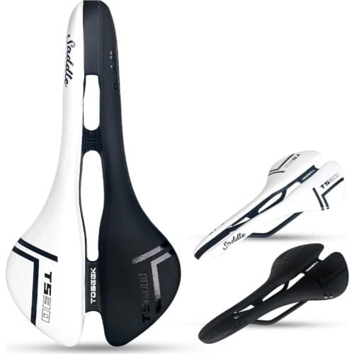 TOSEEK Bicycle Saddle Road Mountain Bike Saddle Lightweight Cycling Race Seat ultra-light hollow and breathable ergonomic design