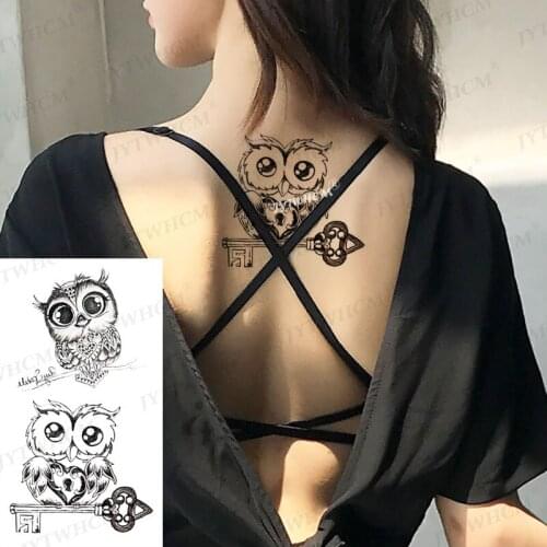 Owl Temporary Tattoo Sticker Waterproof Cute Animal Tattoo Snake Waterproof Removable Fake Tattoo Sticker for Women Arm Tattoo