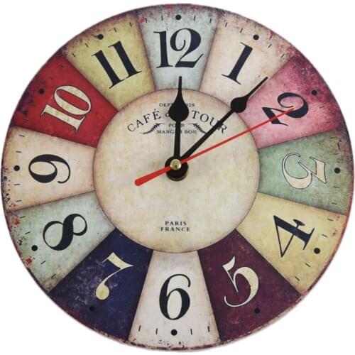 Timelike Wooden Wall Clock Modern Design Vintage Rustic Shabby Chic Home Office Cafe Decoration Art Large Watch