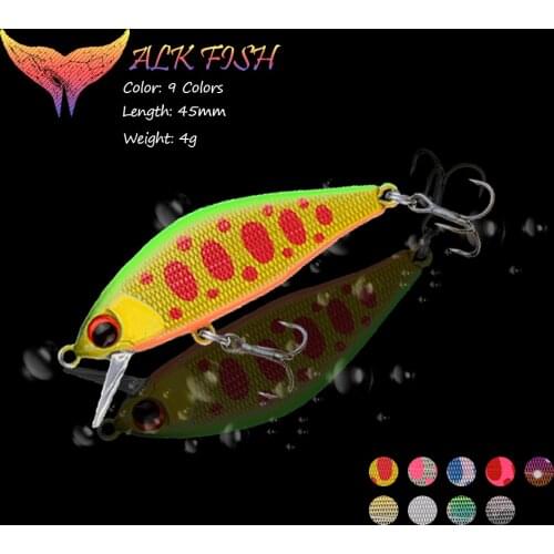 WALK FISH 45mm/4g Minnow Fishing Lure 3D Eyes Sinking Deep Artificial Bait Japan Wobblers Hard Bait Perch Pesca Fishing Tackle