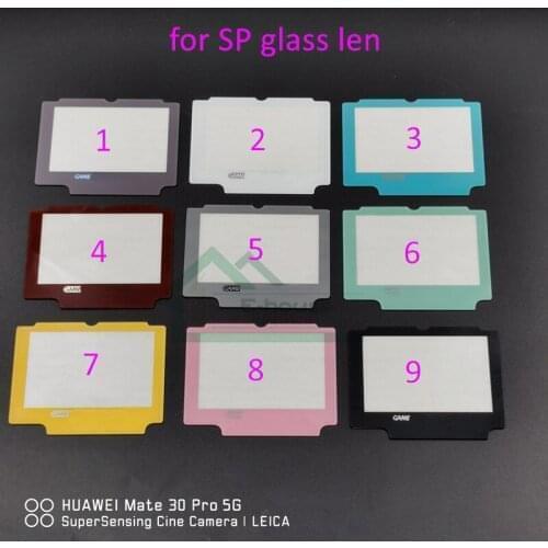 50pcs Glass Screen Lens Protector For GBA SP lcd cover For Gameboy Advance SP with back sticker