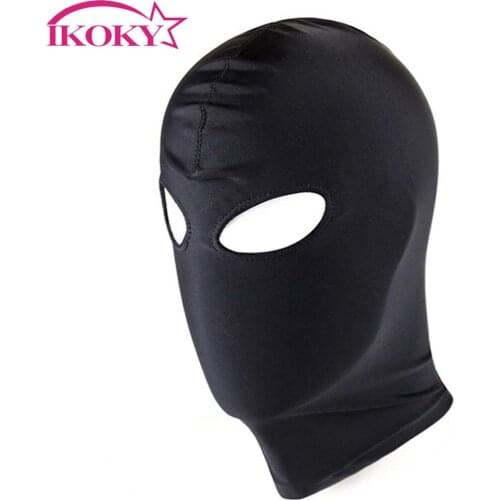 IKOKY 1 Piece Sexy Head Mask Slave Nylon SM Bondage Erotic Toys Sex Headgear Sex Toys for Couple Adult Games Restraint Hood Mask