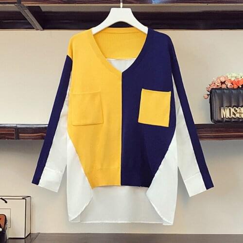 Vneck Women Knit Shirt Sweater and Pullovers Retro Vintage Oversized Sweater Jumpers Winter Halloween Outer Wear Pullovers