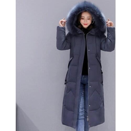 Winter Parka Jacket Womens Thicken Warm Coat Snow Wear Pockets Embroidery Long Coat Parkas Hooded Jacket Female 2021