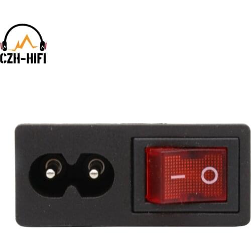 1PC POWER SOCKET IEC320 C8 Male AC POWER CORD 2pin Inlet Plug Socket Connector With Rocker Switch 250V 10A CE CCC TUV PC AMP