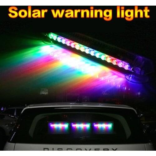 1PCS Solar Warning Light DRL Strobe Light Anti-taillight LED Rear Fog Lamps