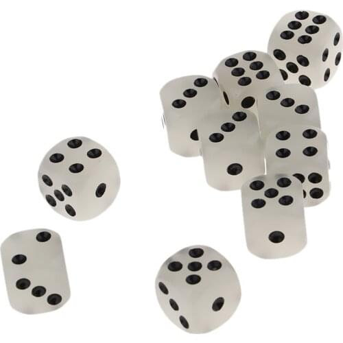 10pcs 6 Sided Dice Night Glow 6-Die for Drinking Game D&D Role Playing Games