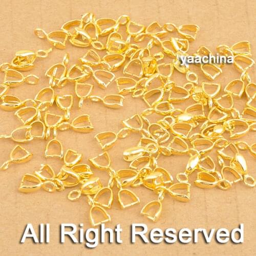 100pcs Gold Connection Jewelry Making Accessories Findings Component Bail Connection Parts for Pendant Connector
