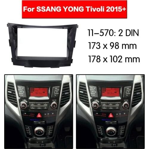 2 din Car Stereo Radio Fascia Plate Panel Frame Kit For SSANG YONG Tivoli Stereo Fascia Dash CD Trim Installation Kit 11-570