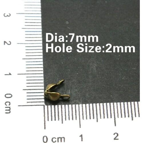 50g/lot Antique Bronze Plated End Crimp Beads Tip 7mm for Necklace CN-FKB001-77