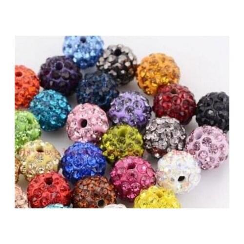 8mm 50pcs/lot mixed white multicolor Rhinestone p0784 micro pave disco loose crystal Beads bracelet necklace diy make