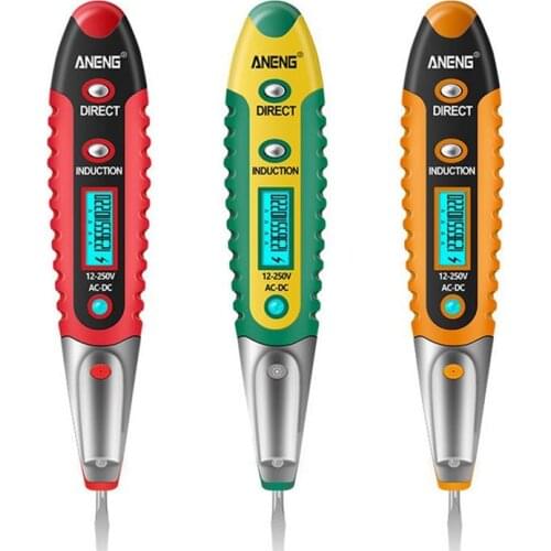 ANENG AC/DC Non-Contact Blue LCD Screen Electric Test Pen Screwdriver Voltage Digital Detector Tester Red/Green/Yellow Optional