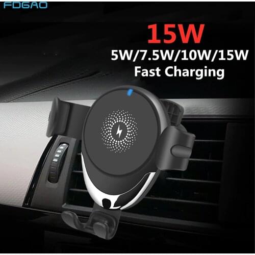 FDGAO 15W Car Wireless Charger for samsung s10 Qi Wireless Fast Charger Car Phone Holder For iPhone Xiaomi Huawei Car Charging